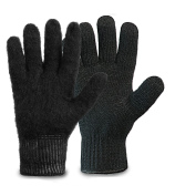 Двойные полушерстяные перчатки с внутренним начёсом (50% шерсть + 50% акрил), по ГОСТу с маркировкой, черные